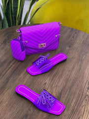 Pantuflas casuales de encaje de color liso