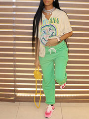 Loose Letter Smiley Face T-Shirt