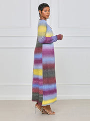 Bunt gestreifter Pit Cardigan