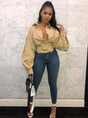 Bluse mit Laternenärmeln