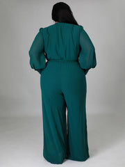 Mono elegante cruzado con escote en V