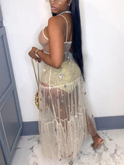 Sequin Sheer Cover-up Dress