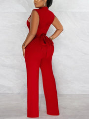 Ärmelloser Jumpsuit mit Kettendekor