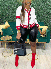 Lässiges Strickoberteil mit Farbblock