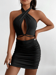 Minivestido con escote halter