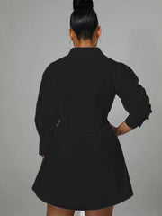 Mini-Hemdkleid mit Schnürung und Schleife