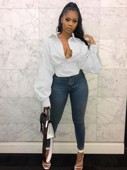 Bluse mit Laternenärmeln