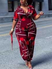 Mono de pierna ancha con diseño geométrico