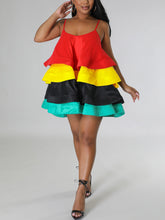 Vestido con volantes y tirantes finos