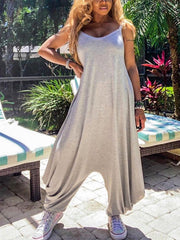 Lässiger Jumpsuit mit Spaghettiträgern in Uni