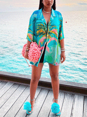 Lässiges kurzärmliges Strandhemd