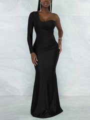 One Shoulder Mermaid Maxi Dresses