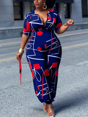 Mono de pierna ancha con diseño geométrico