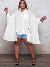 Einfarbiges, lockeres, unregelmäßiges Blusenhemd