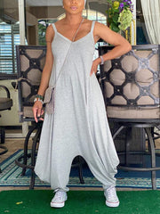 Lässiger Jumpsuit mit Spaghettiträgern in Uni