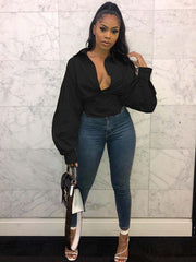 Bluse mit Laternenärmeln