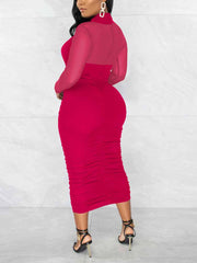 Figurbetonte Partykleider aus Netzstoff mit Cut-outs