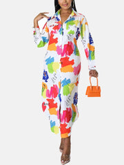 Print Button Down Dresses