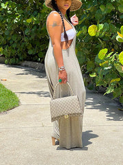 Einfarbiger, geräumiger Jumpsuit