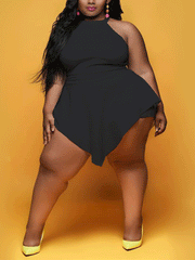 Mono sin mangas con cremallera en la espalda y cuello halter