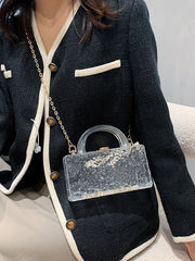 Transparente Box-Tasche mit Kette