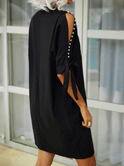 Minikleid mit Perlen und kalten Schultern