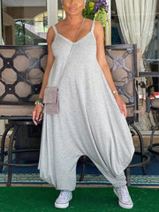 Lässiger Jumpsuit mit Spaghettiträgern in Uni