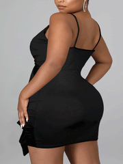 Minivestido fruncido con tirantes finos