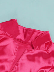 Party-Maxikleid aus Satin mit Stehkragen