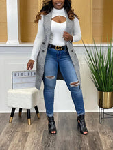 Einfarbige Strickjacke