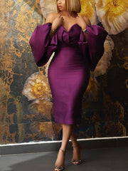 Abendkleid mit Laternenärmeln