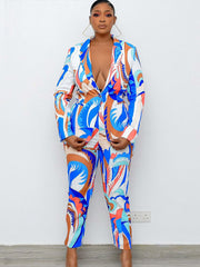 Zweiteiliger Anzug mit einfarbigem, hellem Aufdruck