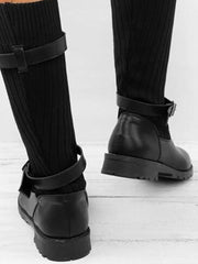 Strickstiefel mit verstellbarer Schnalle