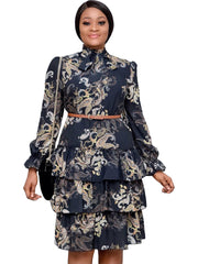 Vestido largo de cintura alta a la moda