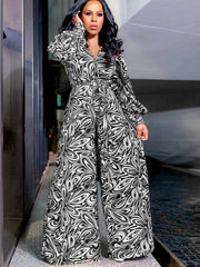 Wide Leg Pants Printed Jumpsuit