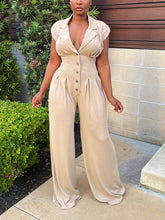 Jumpsuit mit Knopfleiste und Cut-Out auf der Rückseite