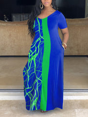 Colorful Loose Printed Maxi Dress