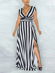 Striped Slit Dress
