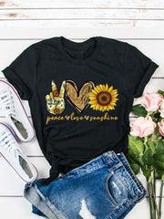 Peace Love Sunshine Lässiges T-Shirt