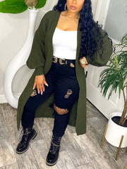 Lässiger Strickcardigan mit offener Vorderseite