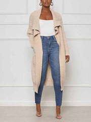 Gestrickter, einfarbiger Cardigan mit offener Vorderseite