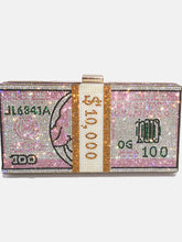 Bolsa con forma de caja de diamantes de imitación