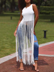 Blusas sin mangas con borlas