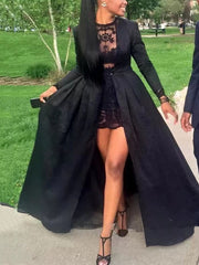 Conjunto de vestido largo con forro de encaje