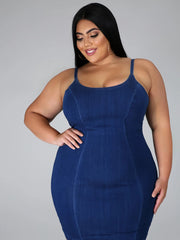 Vestido ajustado midi de color liso