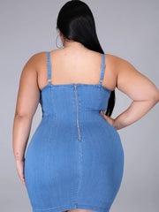 Vestido ajustado midi de color liso