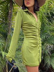 Vestido mini ajustado fruncido