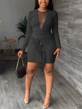 Tassel Long Sleeve Mini Dress