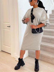 Midikleid mit Dreiviertelärmeln