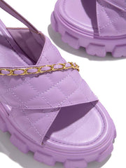 Plateausandalen mit Metallkettendekor